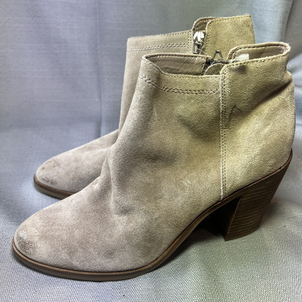 Dolce Vita Women's Spade Pointed Toe Suede‎ Tan Ankle Booties Size 10